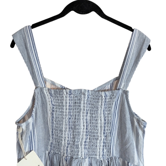 🌊 a.n.a Blue & White Stripe Button Front Midi Dress - NWT | Size Medium - Picture 8 of 10